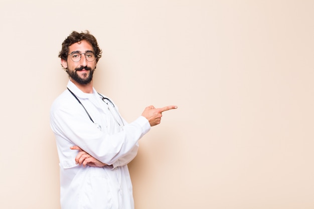 Premium Photo | Young doctor pointing to the side