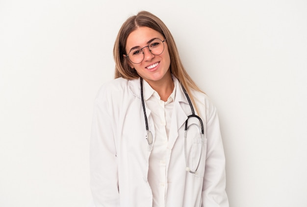 Premium Photo | Young doctor russian woman isolated on white background ...