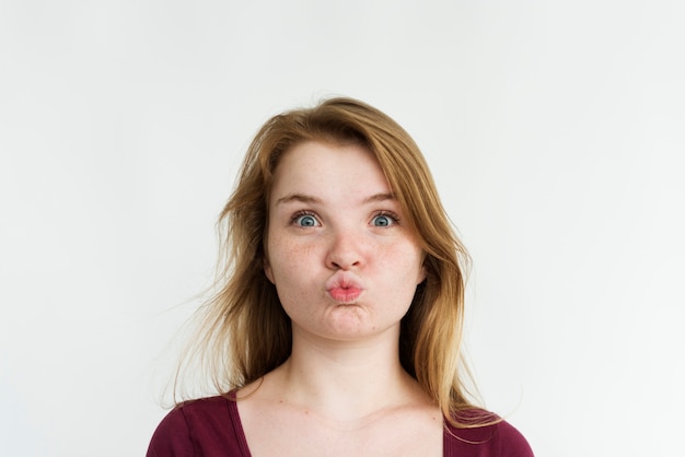 Premium Photo | Young girl making kiss gesture portrait