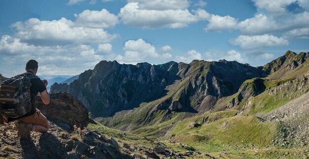 Premium Photo Young Man Looking Over Col Du Tourmalet In The French Pyrenees