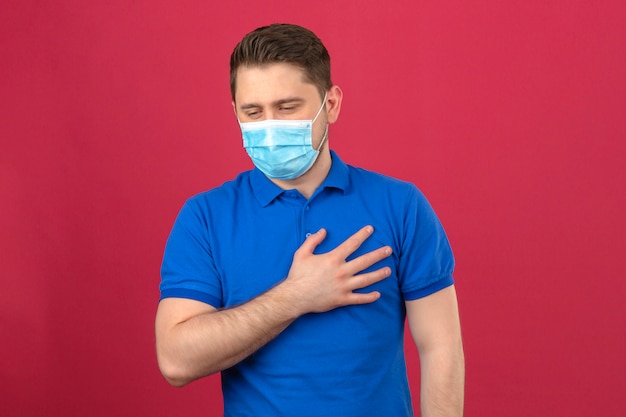 Download Free Young Man Wearing Blue Polo Shirt In Medical Protective Mask Use our free logo maker to create a logo and build your brand. Put your logo on business cards, promotional products, or your website for brand visibility.