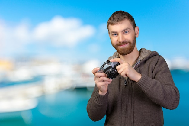 Premium Photo | Young man with camera