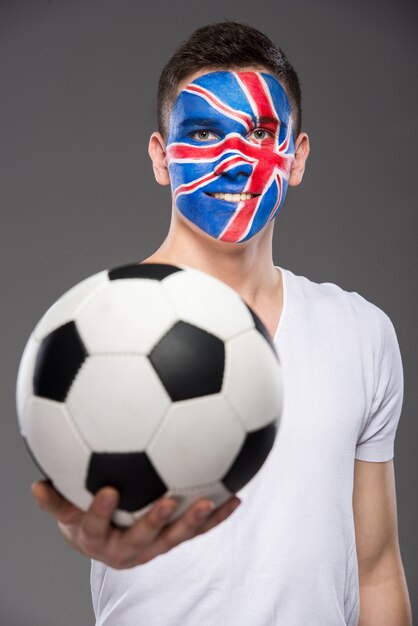 Download Free Young Man With Flag Painted On His Face To Show Uk Premium Photo Use our free logo maker to create a logo and build your brand. Put your logo on business cards, promotional products, or your website for brand visibility.