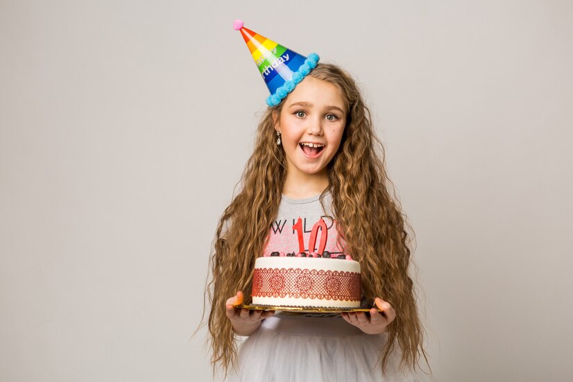 Free Photo | Young pretty girl celebrating ten years anniversary