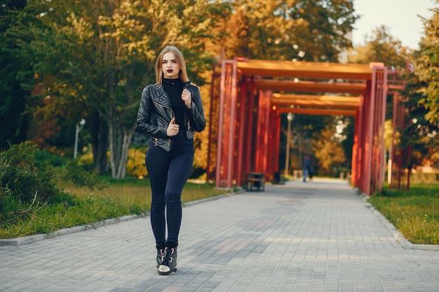 pretty girl walking