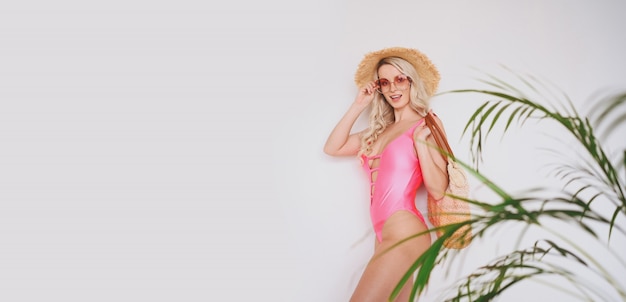 white bikini with green leaves