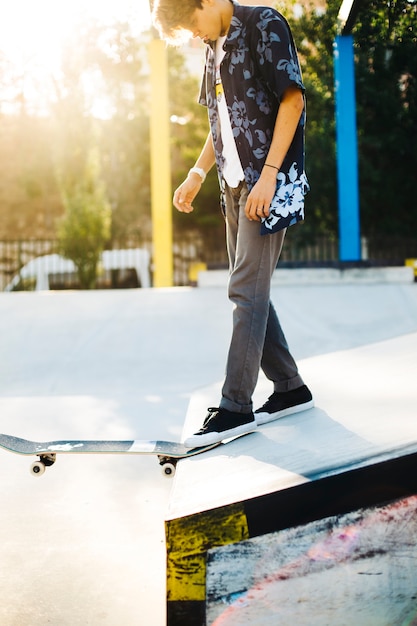 Free Photo | Young skater ready to jump