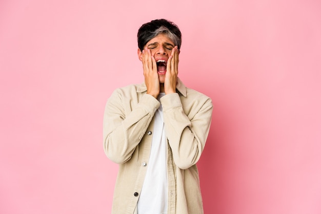 Premium Photo Young Skinny Hispanic Man Whining And Crying