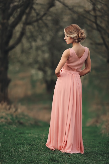 girl in the pink dress