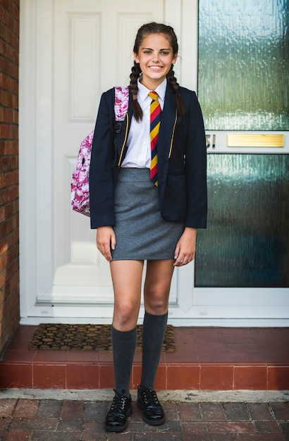 Premium Photo Young Teen Girl Ready For School