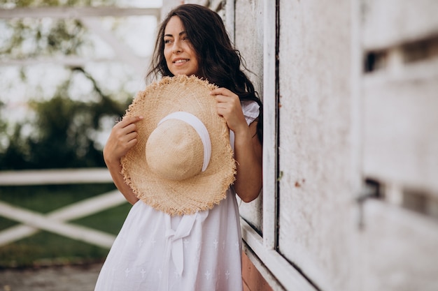 Free Photo Young Woman In Hat Wearing Dress On A Vacation 0335