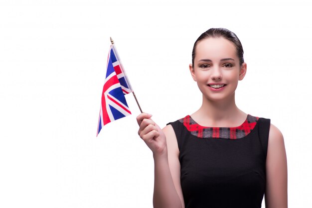 Young woman holding british flag Premium Photo