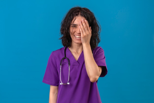 Free Photo Young Woman Nurse In Medical Uniform And With Stethoscope