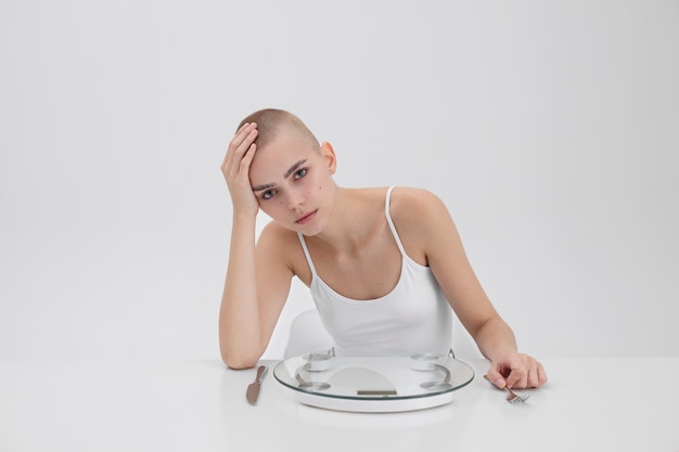 Free Photo | Young woman struggling with an eating disorder