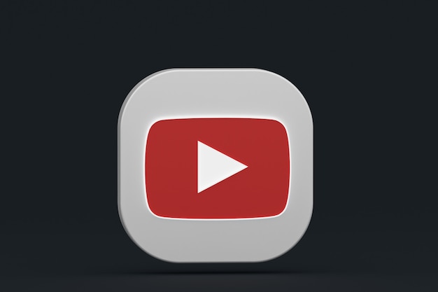 Premium Photo Youtube Application Logo 3d Rendering On Black Background