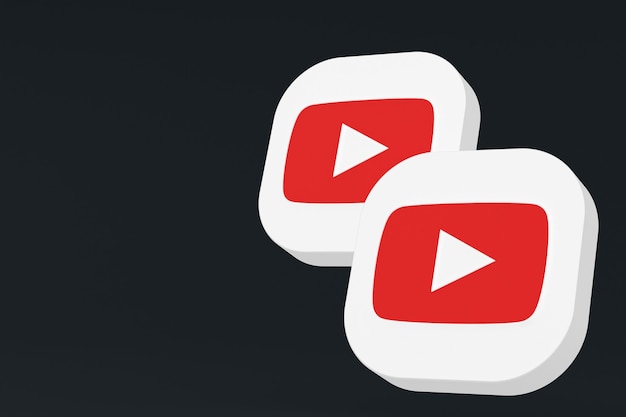 Premium Photo Youtube Application Logo 3d Rendering On Black Background