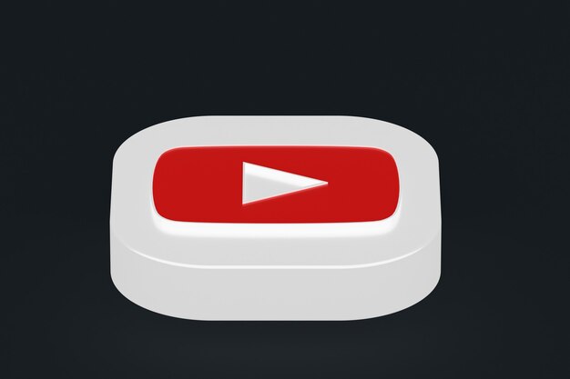 Premium Photo Youtube Application Logo 3d Rendering On Black Background