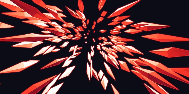 シャープなラインと三角光の3dイラストのzoomデザイン爆発 プレミアム写真