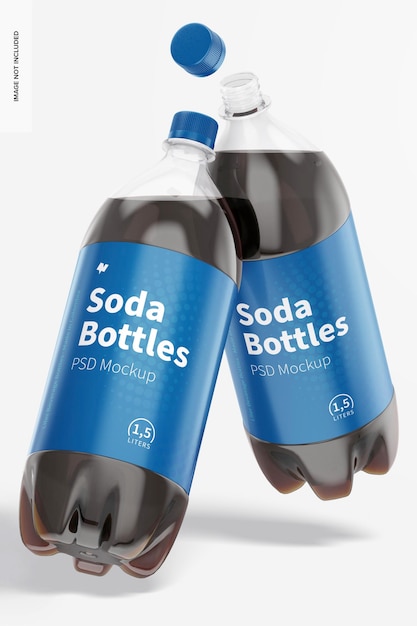 Download Premium Psd 1 5l Soda Bottles Mockup Falling