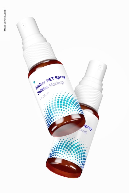 Download Premium Psd 1 Oz Amber Pet Spray Bottle Mockup Falling
