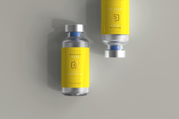 Free PSD | 10ml vial bottle mock up