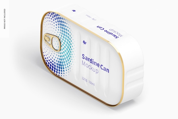 Download Premium Psd 120g Sardine Can Mockup Isometric Left Side View