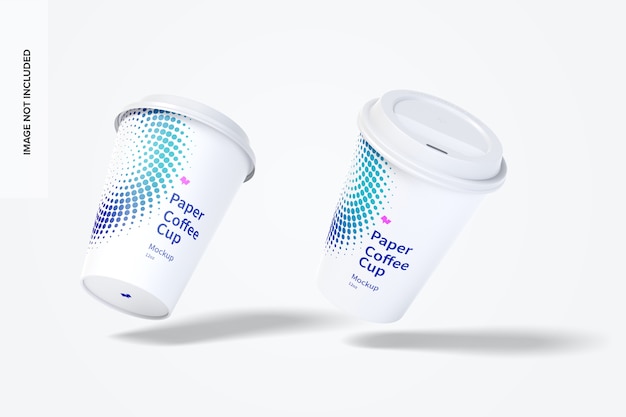 Download Premium Psd 12oz Paper Coffee Cups Mockup Floating