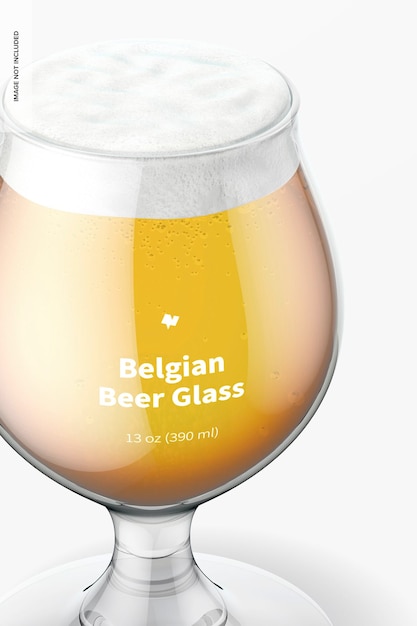 Download Free Psd 13 Oz Belgian Beer Glass Mockup Close Up