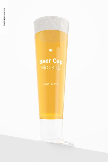 Download Free PSD | 14 oz glass beer cup mockup, bottom front view