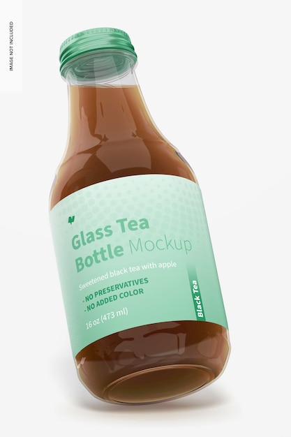 Download Free Psd 16 Oz Glass Tea Bottle Mockup Leaned