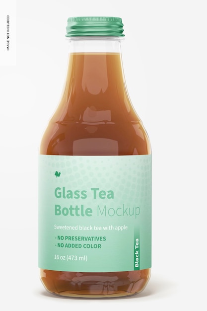 Download Free Psd 16 Oz Glass Tea Bottle Mockup