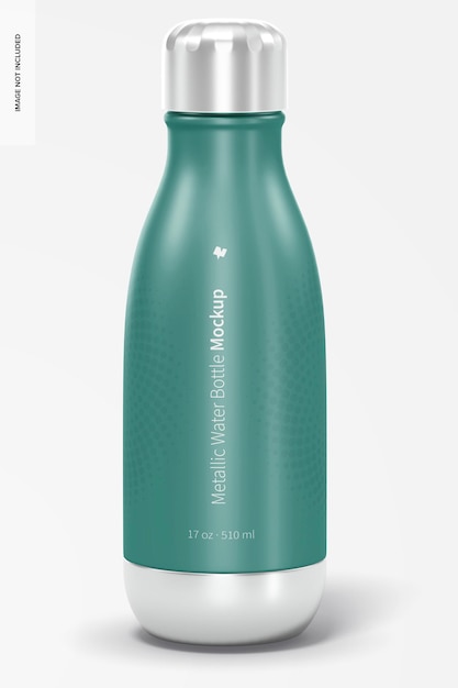 Download Free PSD | 17 oz metallic water bottle mockup, front view