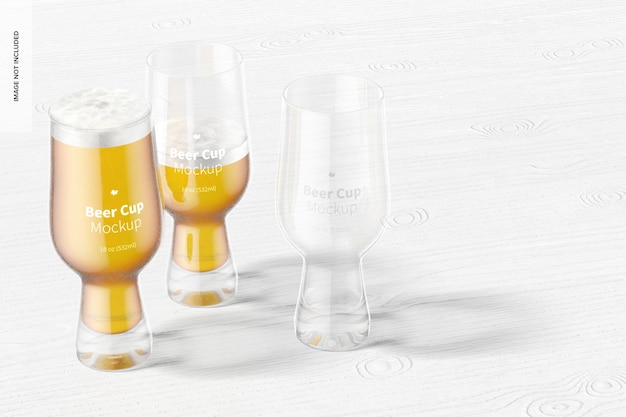 Download Free Psd 18 Oz Glass Beer Cups Mockup Perspective