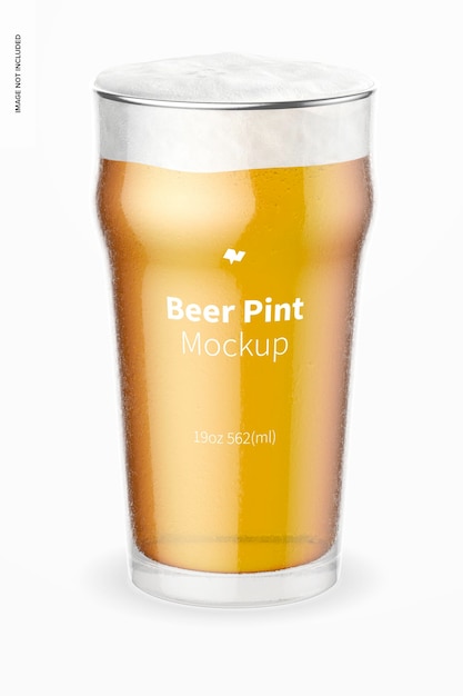 Download Premium Psd 19 Oz Beer Nonic Pint Glass Mockup Front View