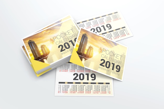 Download 2019 pocket calendar mockup | Premium PSD File