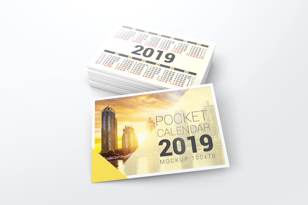 Download 2019 pocket calendar mockup PSD file | Premium Download
