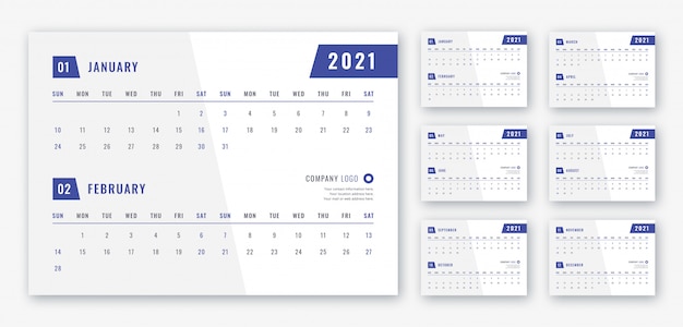 2021 desk calendar template Premium Psd