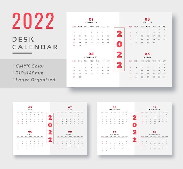 Premium Psd 2022 Desk Calendar Template