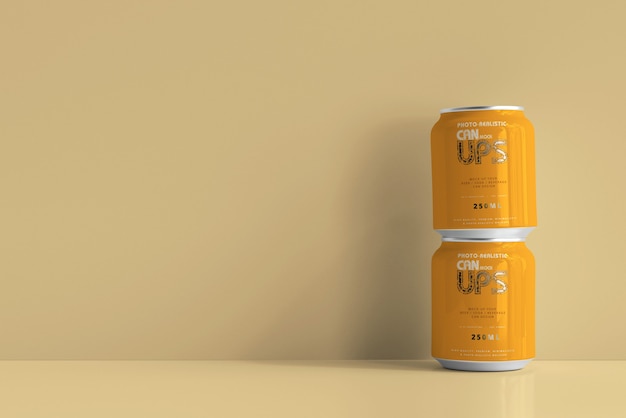 Download Premium PSD | 250ml aluminum can mockup isolated