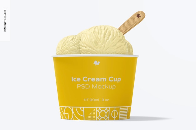 Download Premium PSD | 3 oz paper ice cream cup mockup, front view