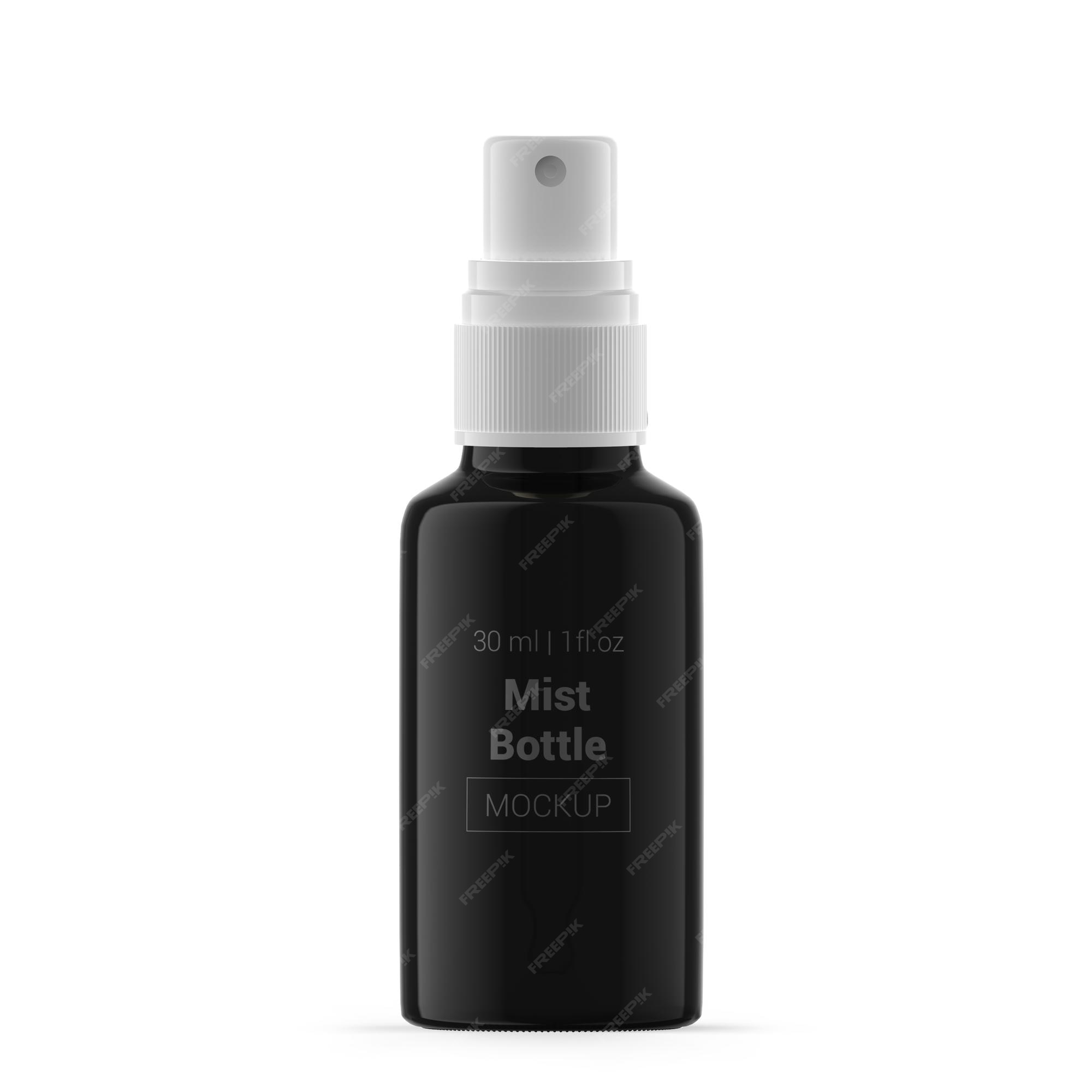 Premium PSD | 30ml black glass mist spray bottle mockup