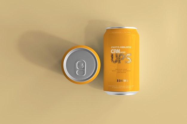 Premium PSD | 330ml aluminum can mockup isolated