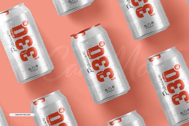 Download Free PSD | 330ml soda cans mockup