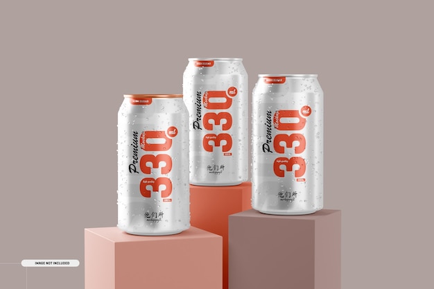 Download Free PSD | 330ml soda cans mockup