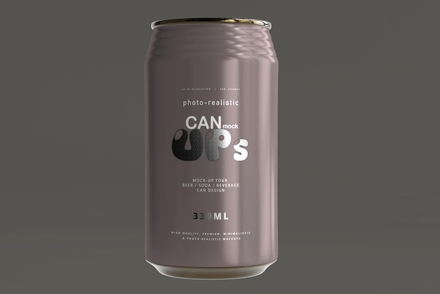 Download Free PSD | 330ml standard soda can mockup