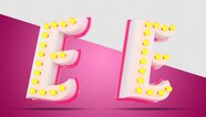 Premium PSD 3d Alphabet Letter With Light Bulbs