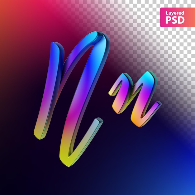 free-psd-3d-calligraphic-rainbow-color-letter