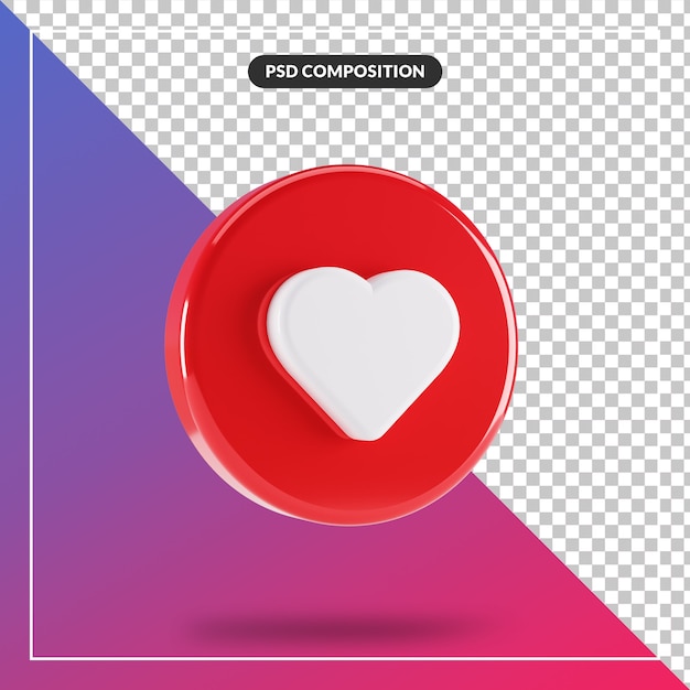  3d circle glossy like instagram icon isolated