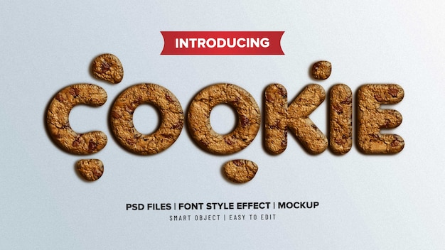 Premium PSD 3d Cookie Font Style Text Effect