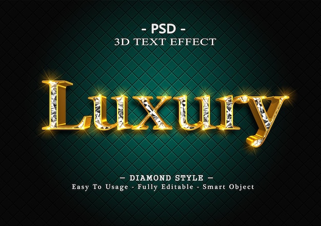 Premium PSD | 3d Diamond Text Style Effect